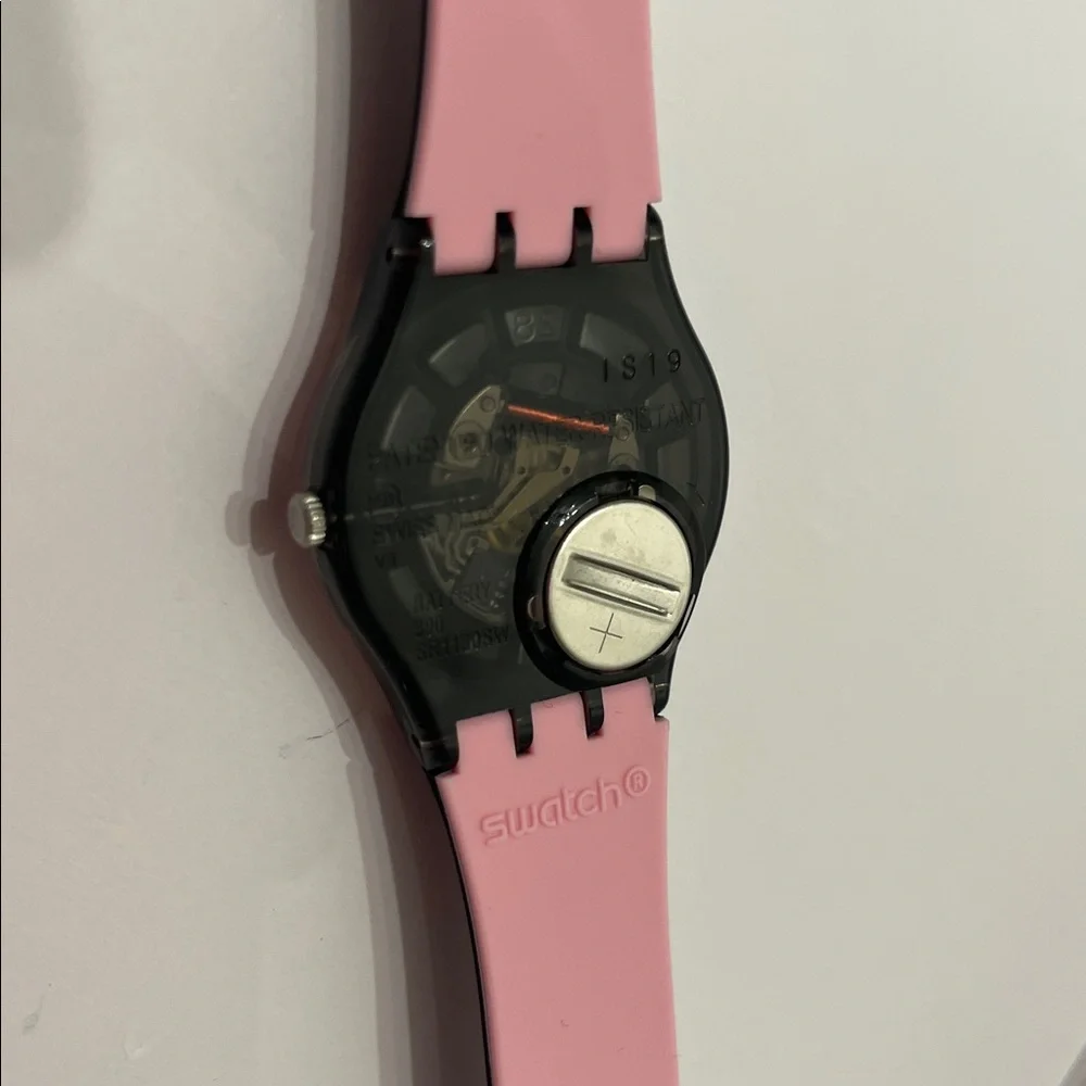 Swatch Watch Black and Pink